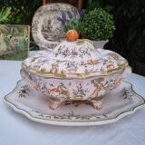 Large vintage French porcelain soup tureen from Moustiers Martres Tolosa