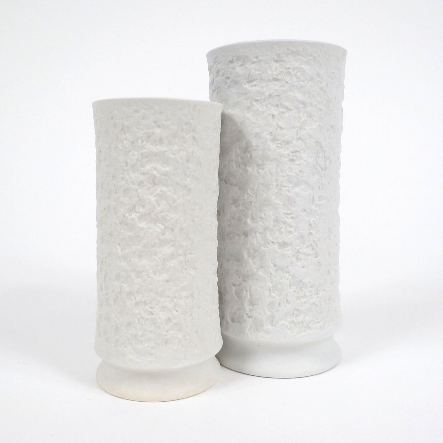 Pair of white vases in porcelain by Royal Bavaria, 1960s