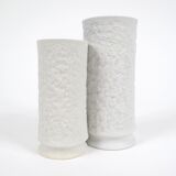 Paire de vases blancs en porcelaine par Royal Bavaria, années 1960