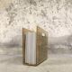 Vintage magazine rack in plexiglass and cane.