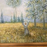 Old oil painting canvas reproduction fields in spring monet 80x70 s