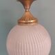 Serrated opaline ball chandelier in glass and brass