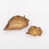 Decorative brass leaf bowl set, Italy