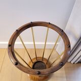 Porte-parapluie en bois et laiton, années 1950