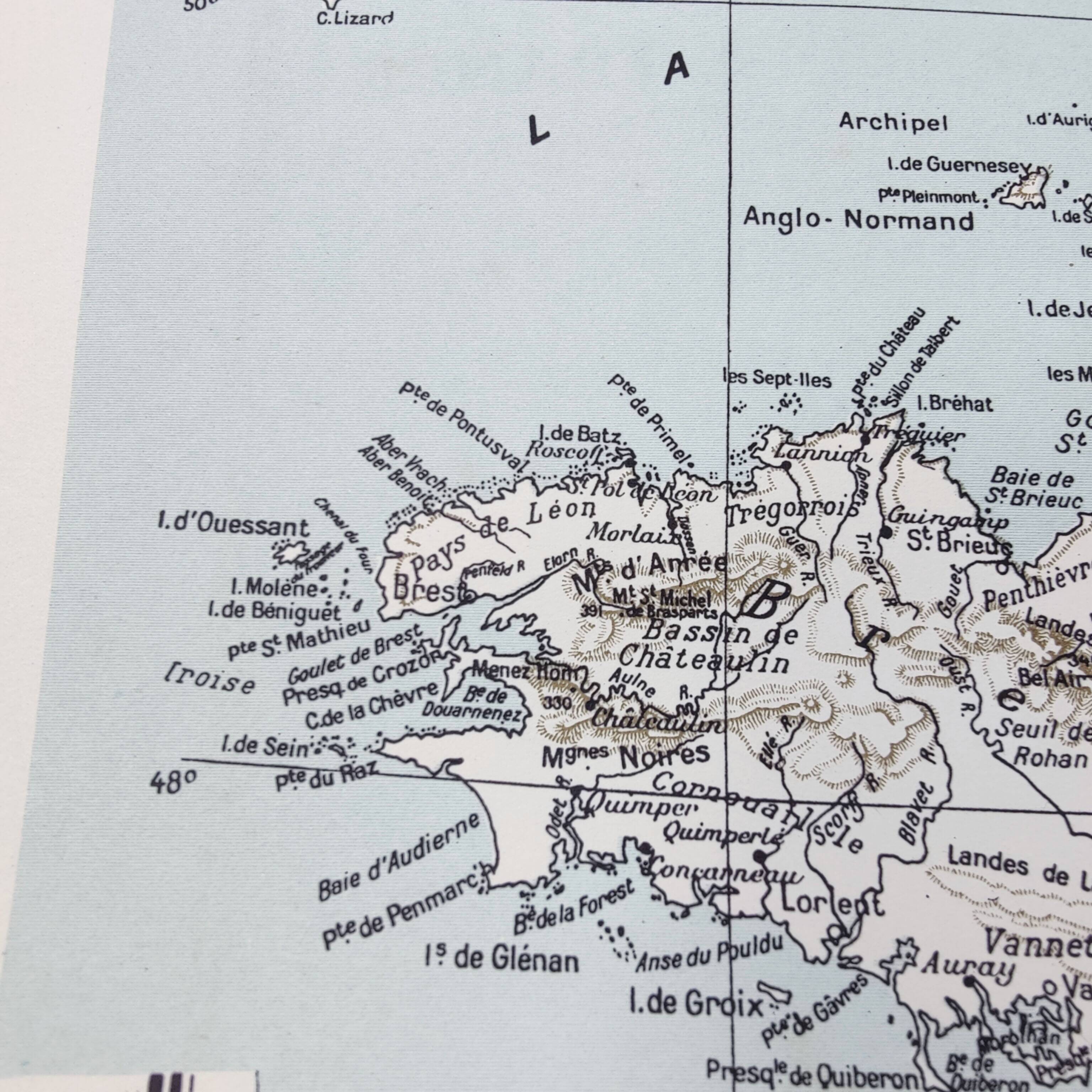 Vintage map of France from 1950