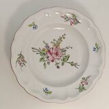 Lunéville opaque semi-deep plate - Rose and flower pattern