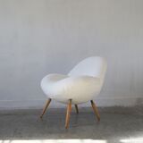 Lounge chair with boucle fabric by Fritz Neth for Correcta, 1950s