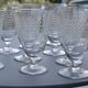 12 wine/water glasses engraved with Art Nouveau garland.