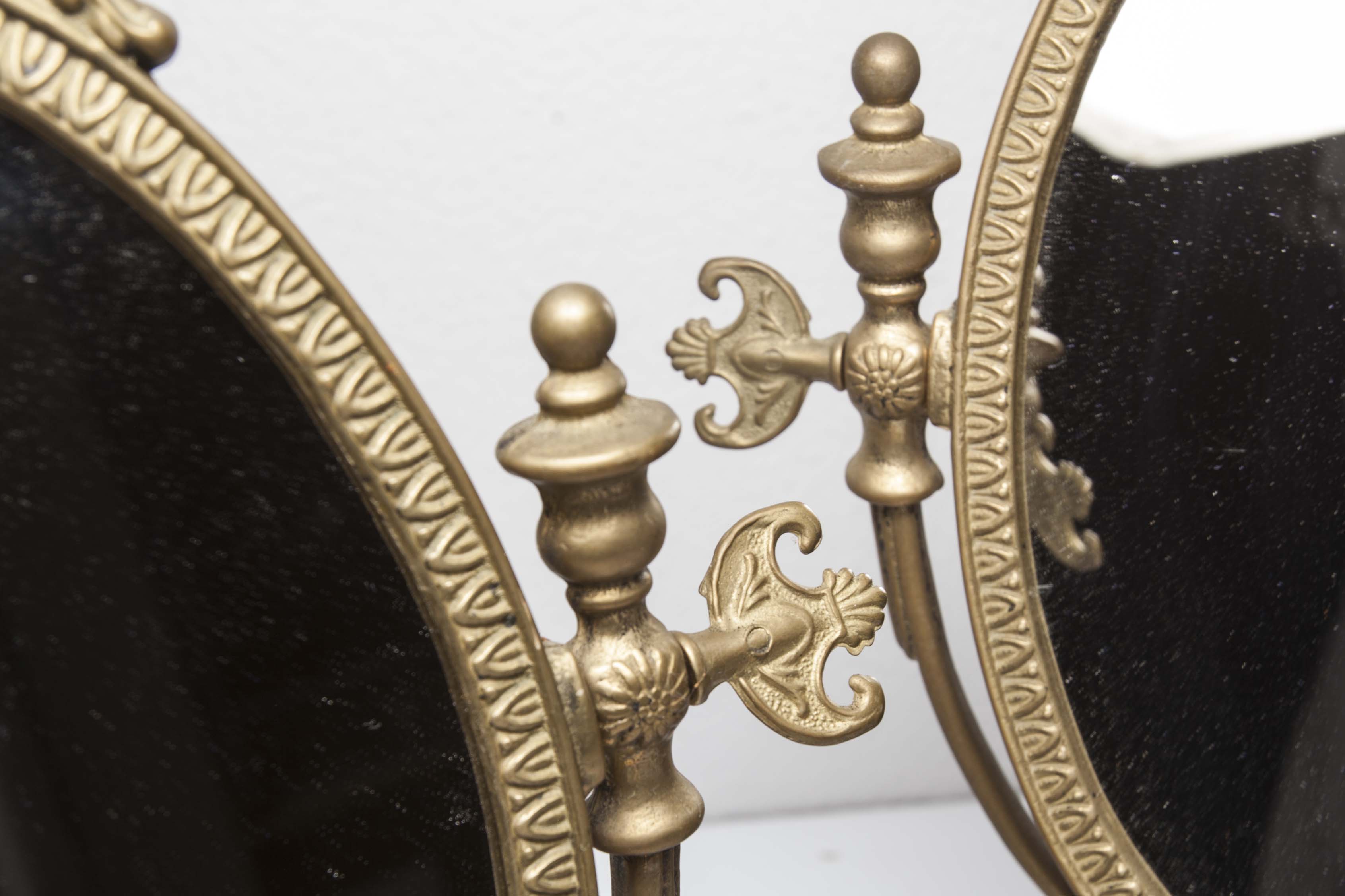 Pair of brass table mirror  28x39cm