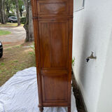 Louis xvi secretary in walnut with gray veined marble top 19th century