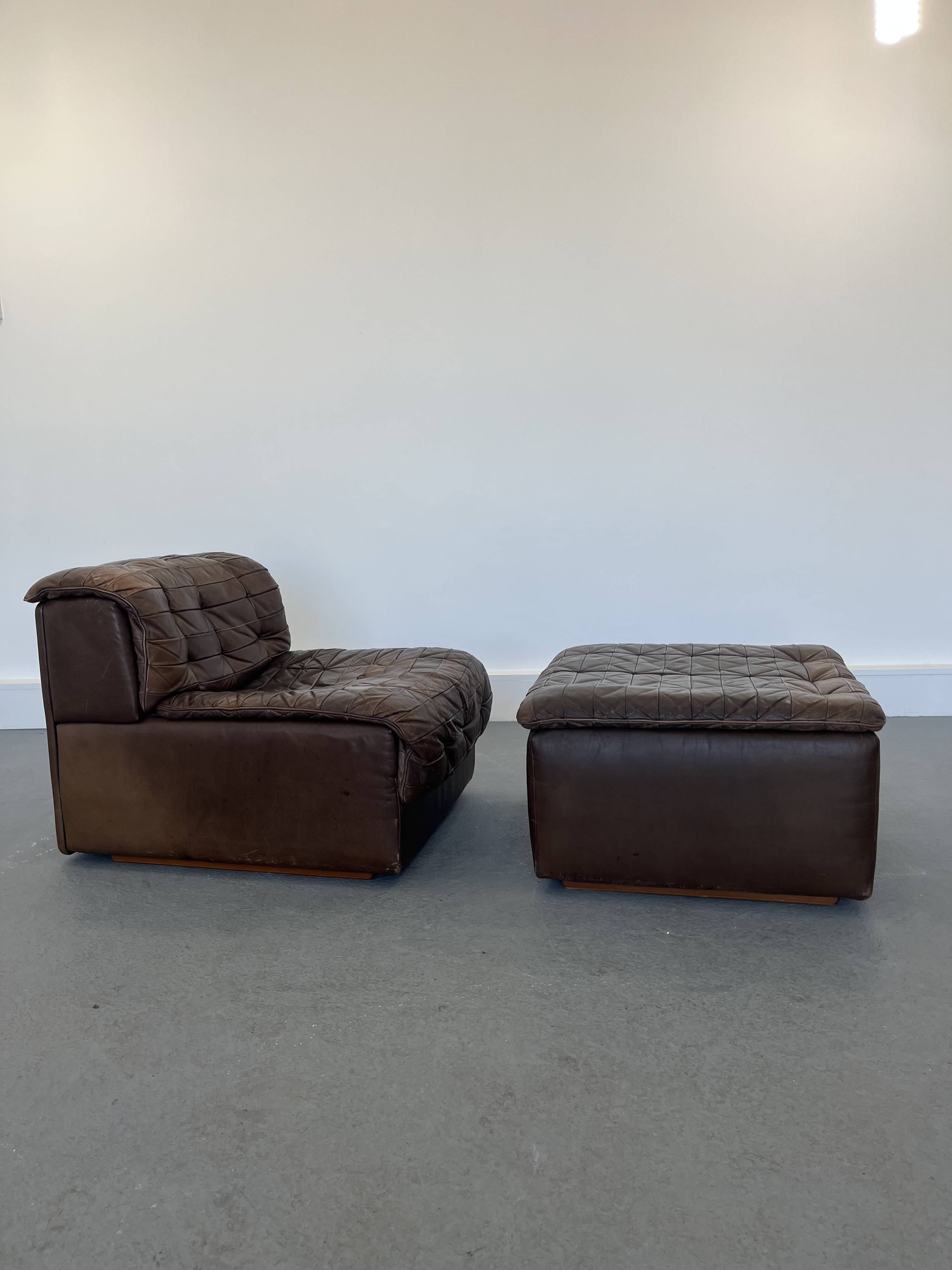 Fauteuil et ottoman DS-11 de De Sede, années 1970