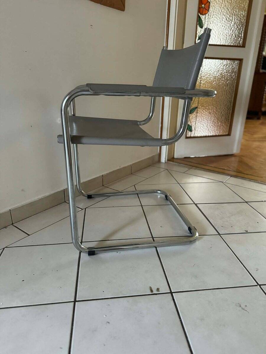 Mid-Century Grey Tubular Chair, 1960s
