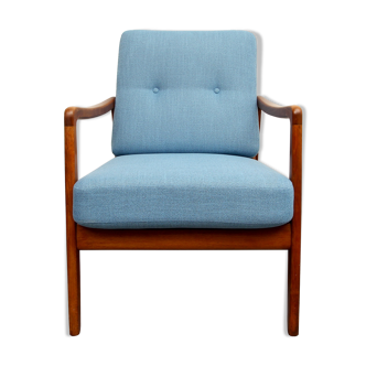 1950s blue armchair, Ole Wanscher