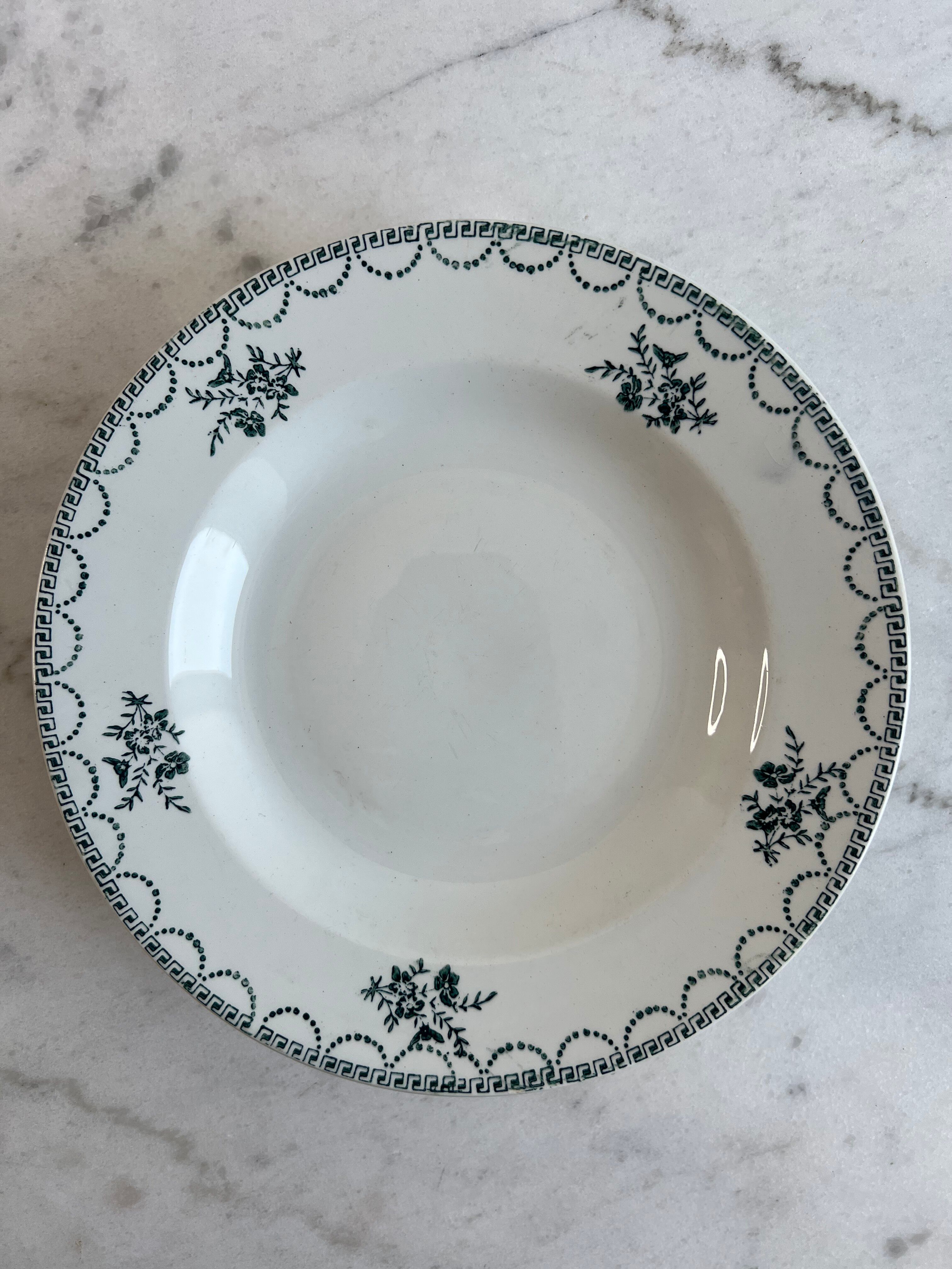 Set of 6 antique deep plates — Céranord pottery, model