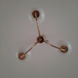 opaline chandelier with 3 burners 60s