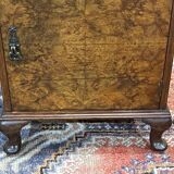 1930s English Burl Walnut Bedside Table