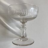 Set of 6 glasses of champagne 19th with flat sides and scales
