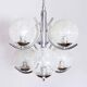 Vintage chandelier in chrome metal and glass 1970