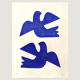 Birds - painting on paper - h158 - majorelle blue - signed eawy