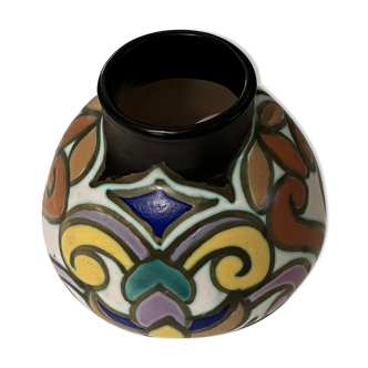 Vase boule à émaux mats de Bergen 1930'-1940'