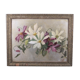 Oil on panel painting hsp white & purple clematis signed m. strich 1904