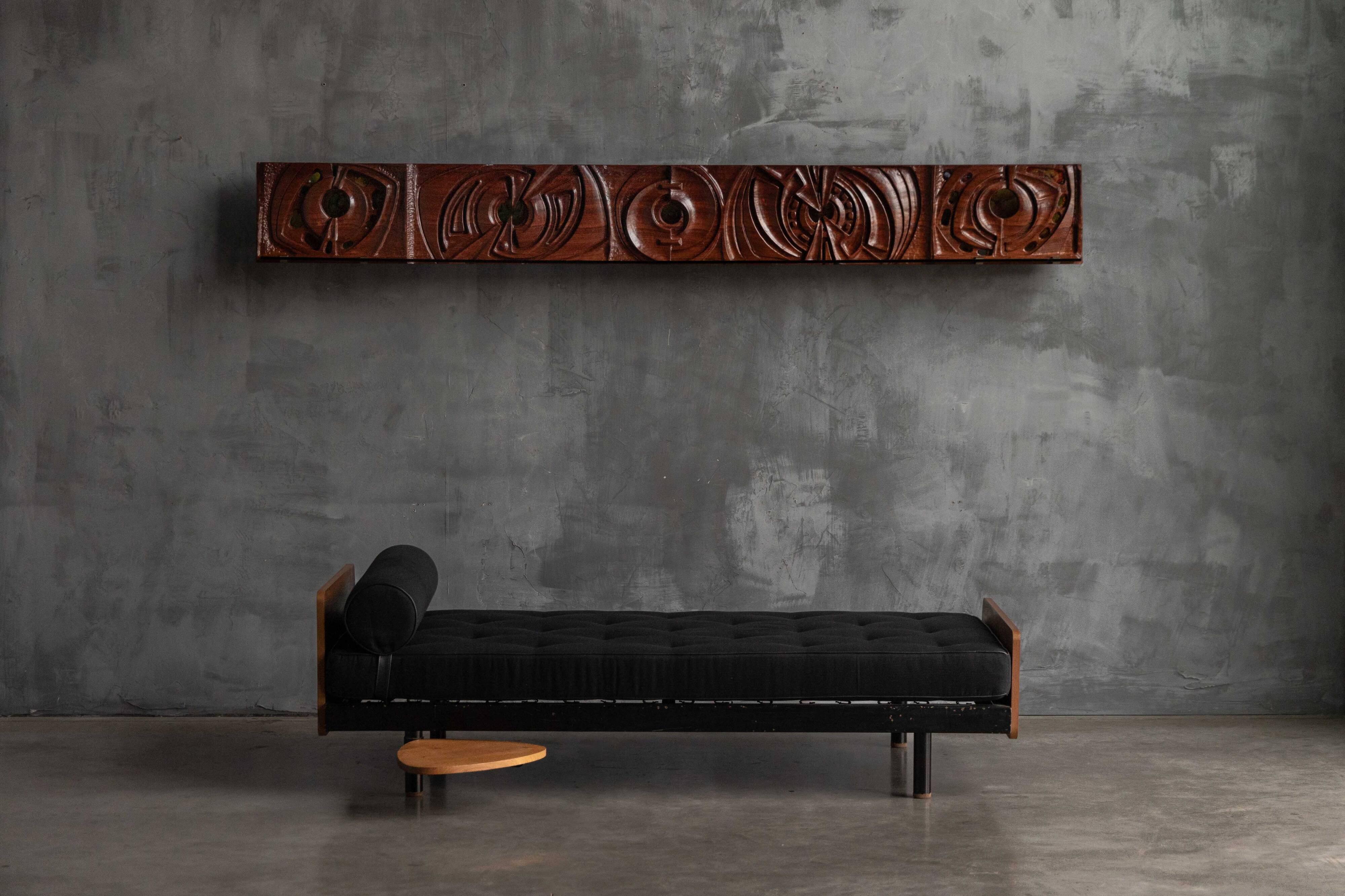 Carved wooden wall panel by Gianni Pinna, Italy, 1970s