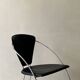 Cantilever wire chair in metal and black leather - Linda de Arrben, Italy 80