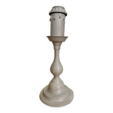 Gray patina pewter candle holder lamp base