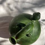 French Antique 19th-Century Green-Glazed Ceramic Water Jug