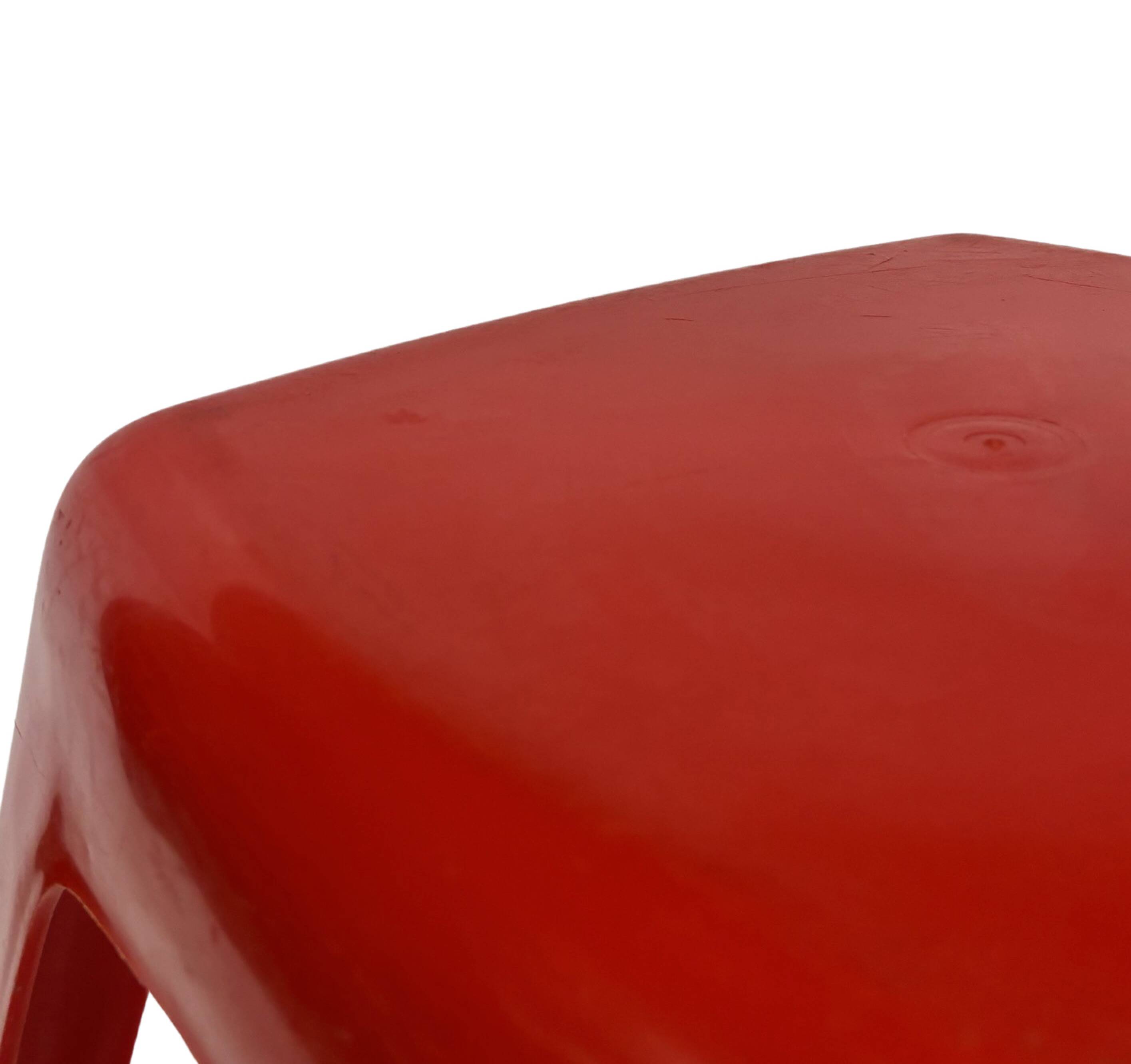 Vintage Space age plastic stool table mid century red plant stand