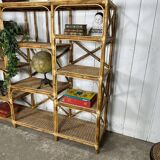 Bamboo and rattan shelf