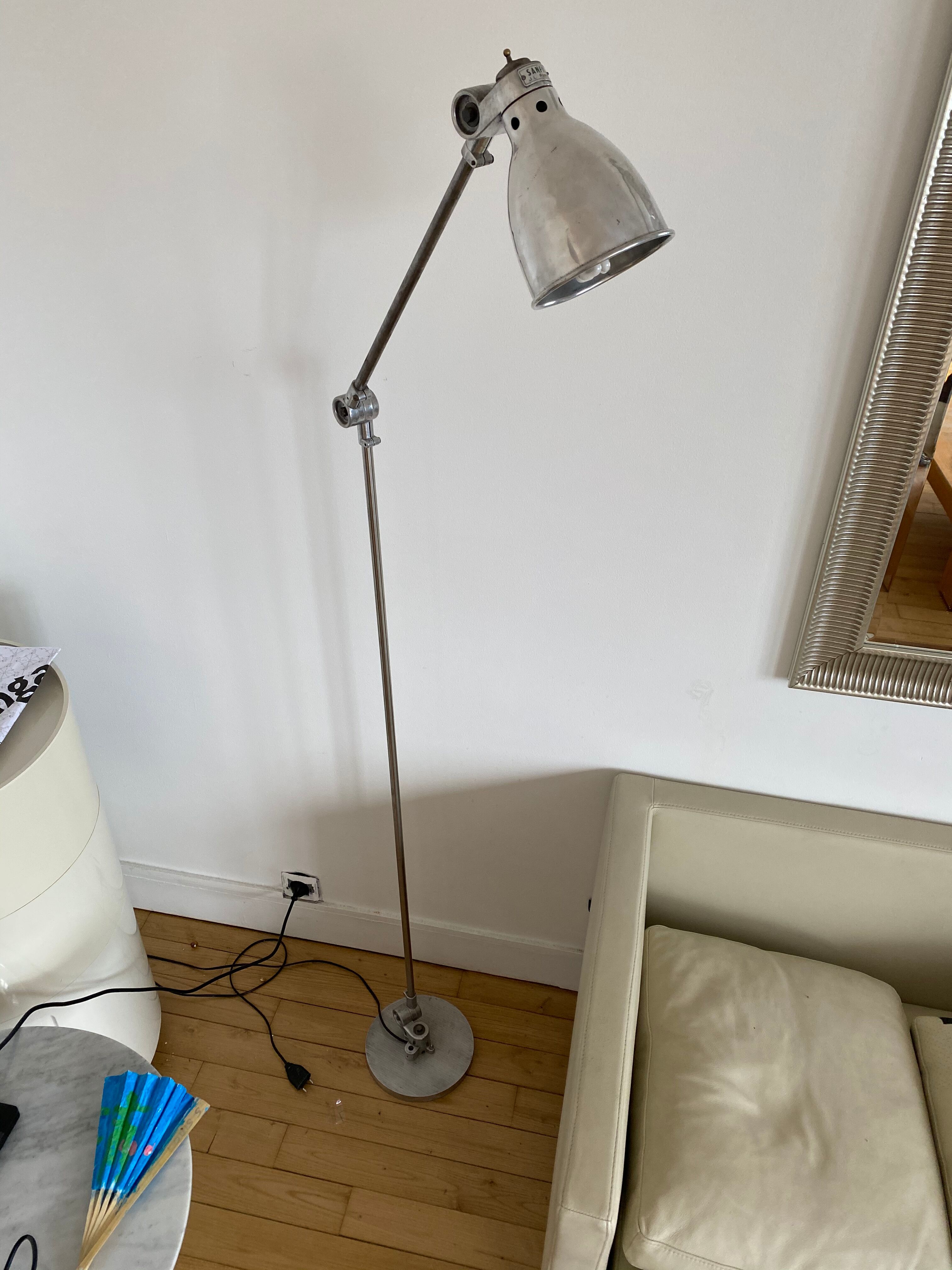 Large brass articulated lamppost by "Sanfil Paris" circa 1950