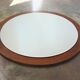 Round teak mirror, 1970s – vintage, diameter 70 cm