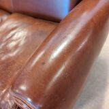 Leather club 3 places sofa 50s