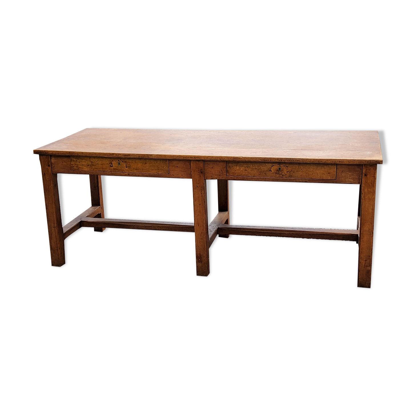 Oak farmhouse table 6 feet 2 drawers 200cm