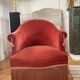 Antique pink toad armchair