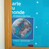 Framed world map 1970