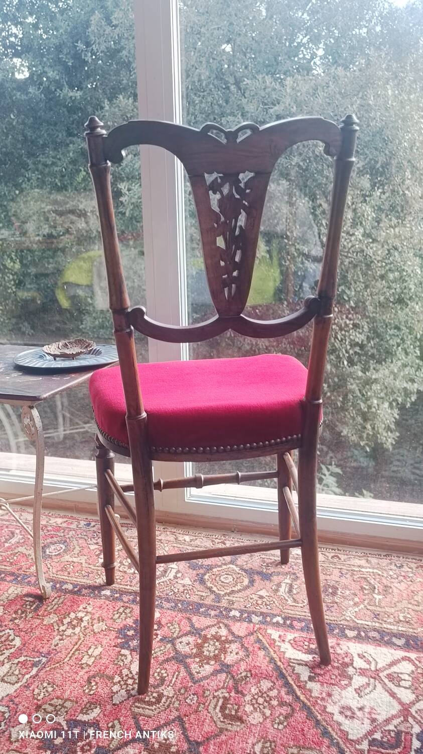 Rare chaise de chambre Napoléon III (1870/80), de style anglais