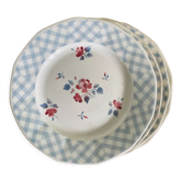Set of 6 flat plates Bastia Digoin Sarreguemines