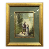 Pierre Guillermet: 19th century watercolor depicting an undergrowth scene animated with characters