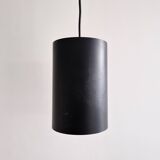 Set of 3 black cylinder pendant lamps, by Eila & John Meiling for Louis Poulsen, Denmark 1967