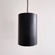 Set of 3 black cylinder pendant lamps, by Eila & John Meiling for Louis Poulsen, Denmark 1967