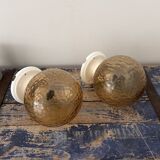 Pair of vintage globe wall lights