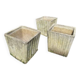 Set of 3 square planters 38x41cm
