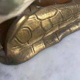 ART DECO SIGNED Snail Night Light - MOTHER-OF-PEARL BRONZE