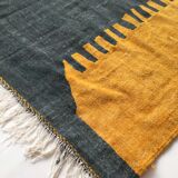 Moroccan Berber Kilim carpet ecru with colorful flats 240x140cm