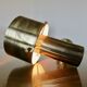 Wall light Jo Hammerborg in patinated brass, gun barrel finish, Denmark, 1970s.