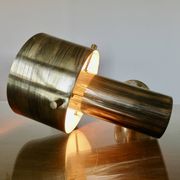 Wall light Jo Hammerborg in patinated brass, gun barrel finish, Denmark, 1970s.