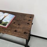 Old workbench with cast iron base, 1950s