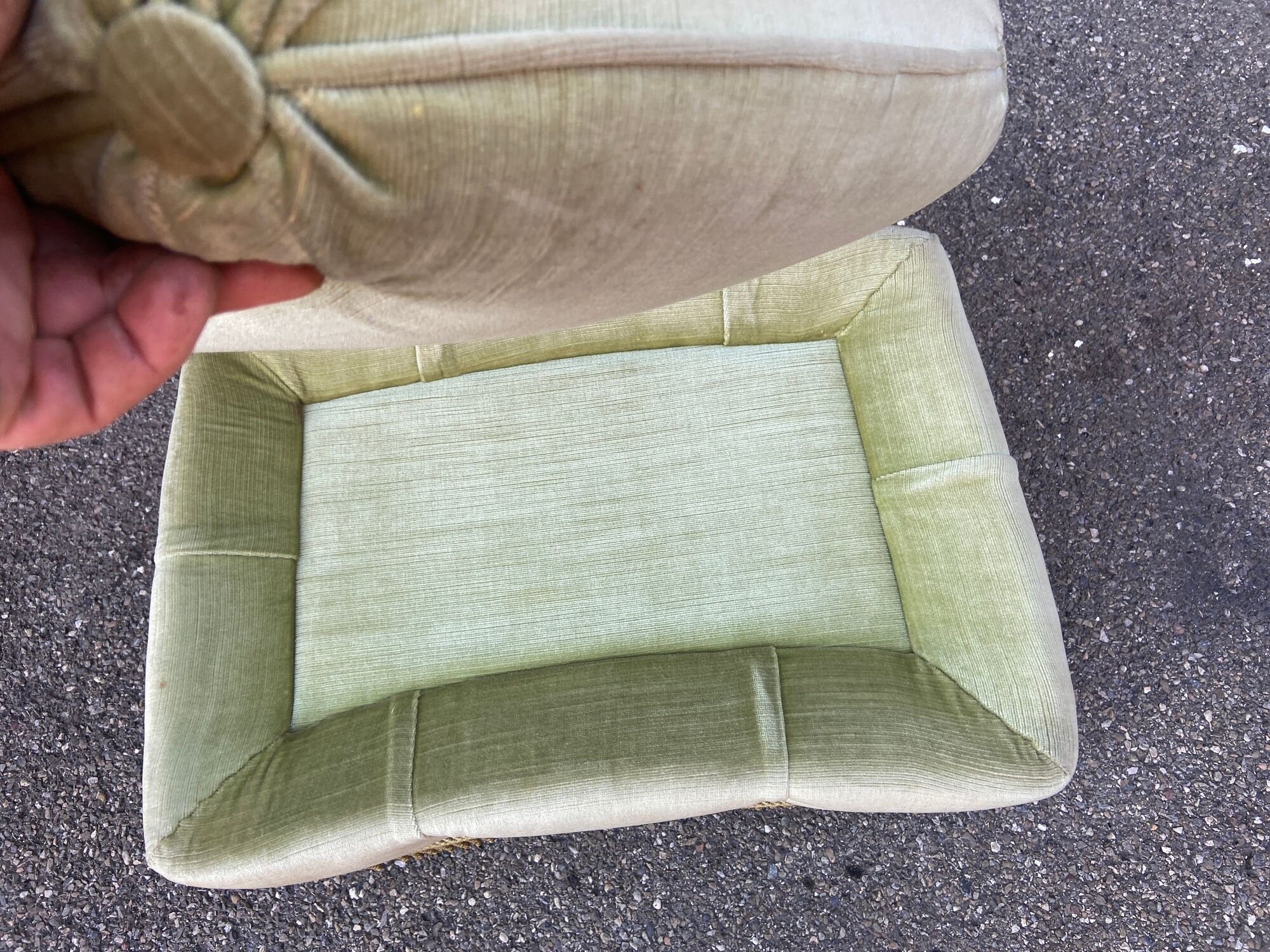 Pouf very large footrest old ottoman stool Art Deco 1940